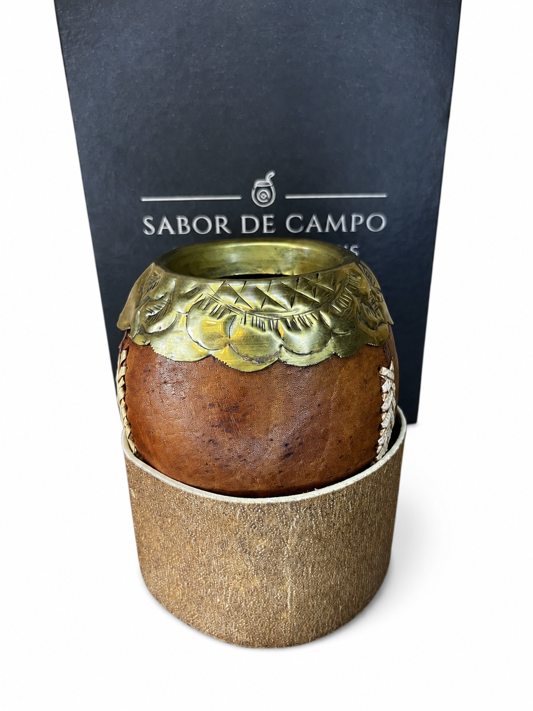 TORPEDO CUERO CRUDO Y BRONCE